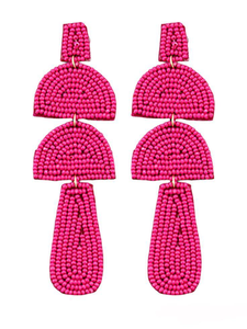 Boucles d'oreilles pendantes de luxe brodées à la main avec des perles de rocaille, magnifiquement personnalisées, bijoux de cocktail multicolores - Product Image 2