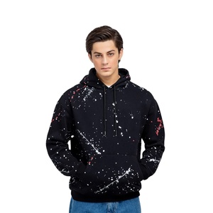 เสื้อมีฮู้ดแบบสวมหัวมีฮู้ดสำหรับผู้ชายเสื้อมีฮู้ดผ้าฝ้ายพิมพ์ลายสีดำพร้อมกระดุมข้อมือเสื้อสไตล์ใหม่สำหรับผู้ชาย - Product Image 1