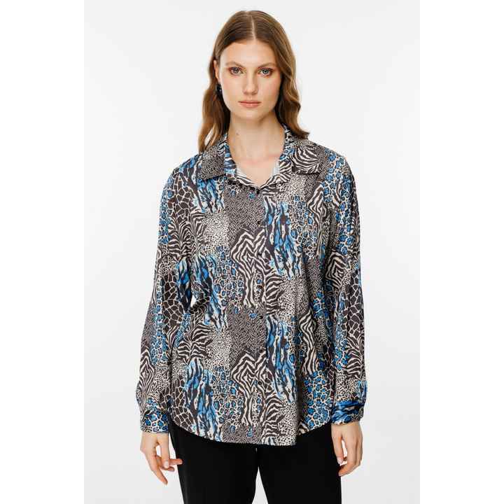 Blusa fantasia collo Polo