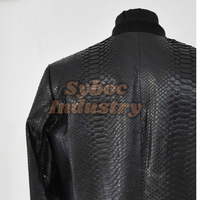 Veste en cuir sur mesure, veste bomber en cuir noir élégante à motif python pour homme, nouveau style imprimé serpent, veste en cuir véritable
