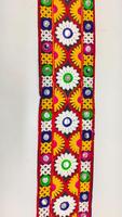 Bordure en dentelle douce brodée de paillettes miroir avec fils de couleur personnalisés, 75 mm, en tissu Dhupian, pour vestes et robes de mariée indiennes et pakistanaises - Offres