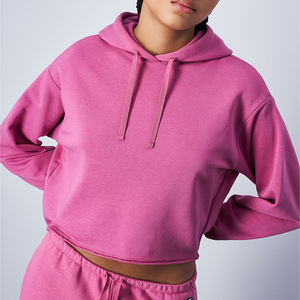 ชุดวอร์มผ้าฝ้ายเฮฟวี่เวทสำหรับผู้หญิงชุดวอร์มแบบ450gsm ผ้าบ็อกซี่มีซิปด้านหน้าพิมพ์ลายสไตล์ฤดูหนาวออกแบบได้ตามต้องการ - Product Image 3