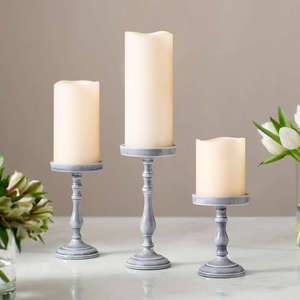 <b>Taper</b> <b>Candle</b> Stand Base Silver for Home Decor - Product Image 2