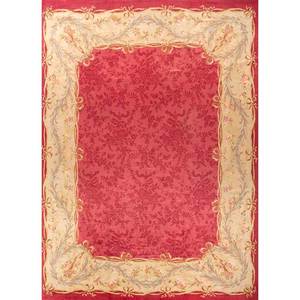 Alfombra Grande de Lana Anudada a Mano Aalam, Diseño Floral y Abstracto en Rojo y Naranja, para Entrada, Pasillo, Rectangular 9x12-Paem-335 - Product Image 1