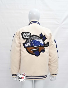 Wholesale Custom Logo Premium Quality Chenille Embroidery Winter <b>Fleece</b> Bomber Letterman Baseball Varsity <b>Jacket</b> Breathable Men - Product Image 2
