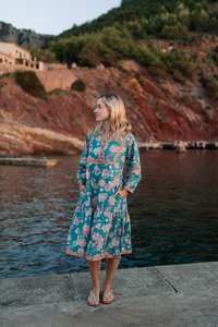 Eden Hand Block Printed Cotton Dress Bohemian Casual Summer Ethical Fashion - Product Image 5