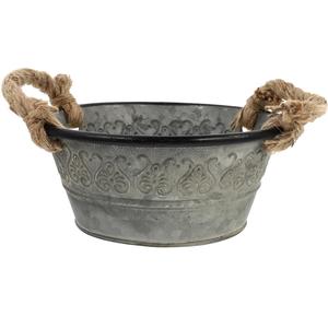 Jardinière galvanisée à l'aspect vintage fabriquée par Rael en fer galvanisé pour la décoration de la maison, du bureau et du jardin. - Product Image 6