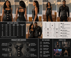 Wholesale Custom Made Women's Leather <b>Gothic</b> <b>Corsets</b> High Grade Premium Eco-Friendly Breathable Light Control Comfortable Design - Product Image 4