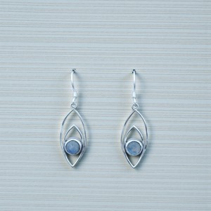 <b>Small</b> Labradorite Silver <b>Earrings</b> Gemstone Eyes Design 925 Stumped Silver <b>Earrings</b> Wholesale Price Jewelry - Product Image 2