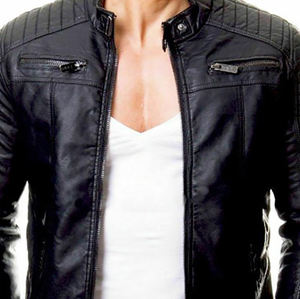 Veste de course en faux cuir pour homme Design tendance et élégant avec fermeture éclair - Product Image 3