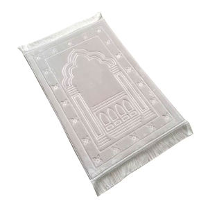 Tapis de prière musulman, design personnalisé, uni, lavable, antidérapant, confortable, doux, de haute qualité, tapis de prière islamique en laine/soie, maison, voiture - Product Image 1