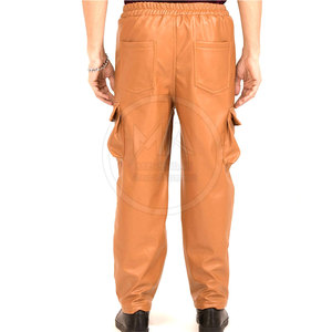 Pantalones de cuero informales para hombre más vendidos, con botones, transpirables, de secado rápido, ligeros, de Color sólido, ropa de calle, cintura media, rectos - Product Image 3
