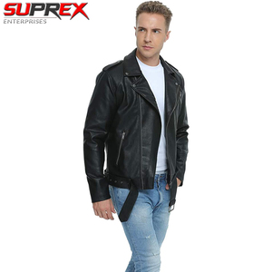 Mens Black Genuine Leather Slim Fit <b>Motorcycle</b> <b>Jacket</b> Windproof Washed Classic Moto Style Premium Streetwear - Product Image 5