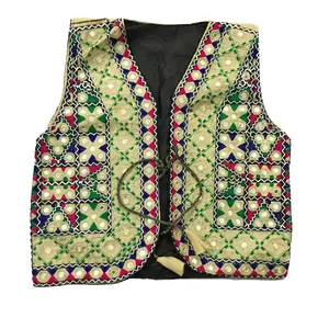 Colorful Embroidered Koti(Waistcoat) for Men and Women, Traditional Embroidered Work Waistcoat, Cultural Sindhi Waistcoat