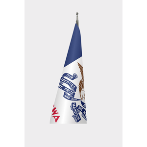 Custom #3x5ft# Iowa Indoor Pennant <b>Flag</b> with Aluminum <b>Pole</b> & Custom Logo (Cotton Nylon or Silk) - Product Image 3