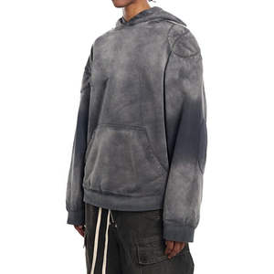 Sweat-shirt pour homme de haute qualité, personnalisé avec un logo vintage, brodé, délavé au soleil, en molleton de coton, délavé à l'acide, vierge - Product Image 2