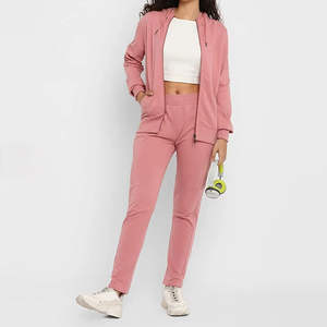 Survêtement pour femme en coton 100% avec logo personnalisé, broderie, délavage à l'acide, épaules tombantes, respirant, séchage rapide, avec OEM - Product Image 3