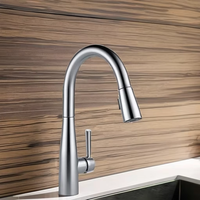 Robinet de cuisine en nickel brossé avec douchette extractible, eau chaude et froide, rotatif, moderne, monotrou, monocommande, valve en céramique, en acier inoxydable Arctic 5
