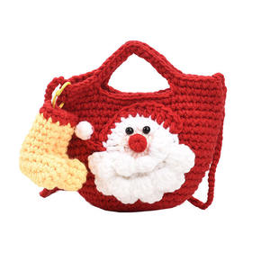 Sac seau en coton tissé au crochet fait main pour femme avec poignée souple, fermeture à bouton et doublure en polyester pour usage quotidien - Product Image 5