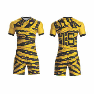 Conjunto de camiseta de fútbol negro y beige personalizado, sublimado degradado uniforme de fútbol, ropa de equipo de secado rápido con nombre, número, ropa deportiva de entrenamiento - Product Image 5