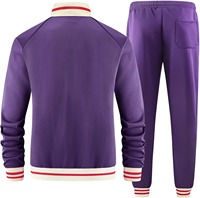 Chándales de algodón 100% para hombre de alta calidad | Chándal deportivo de 2 piezas con chaqueta con cremallera y pantalón Chándal atlético para hombre