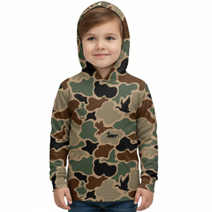 Youth Outdoor Printed Performance UPF 50 Sun Protection 100% Polyester Quick Dry Breathable Fishing <b>Hoodie</b> Long Sleeve Solid - Product Image 1
