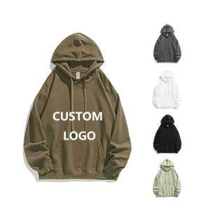 Sudadera clásica con capucha 330GSM sudadera de lana de algodón pesado logotipo personalizado bordado al por mayor fabricante a granel - Product Image 3
