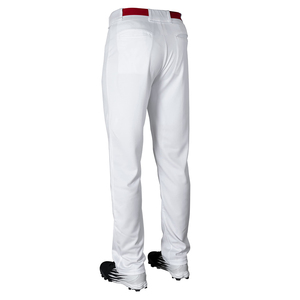 Men's White Baseball Pants With <b>Red</b> <b>Belt</b> Moisture Wicking Regular Fit Solid Polyester Sportwear - Product Image 3