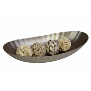 Bol à chocolat décoratif en acier inoxydable argenté de luxe, bord festonné, design ondulé unique, centre de table en métal, bol à bonbons pour la maison - Product Image 2