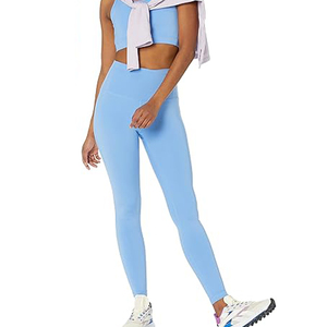 Femmes taille haute Nylon Spandex respirant écologique Yoga Leggings ensemble Sexy Plaid Gym costume sans couture élastique taille fermeture - Product Image 2
