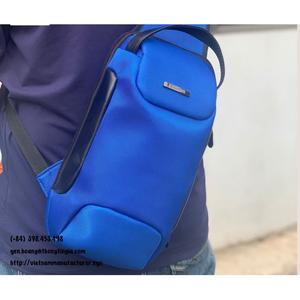 Poliéster impermeable 33X18X8 CM Tamaño personalizado y logotipo gris azul Color Riñonera básica Hecho en Vietnam - Product Image 1