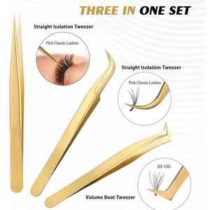 Pinzas de extensión de pestañas de grado profesional para mejores resultados Pinzas de pestañas no corrosivas para un fácil mantenimiento - Product Image 2