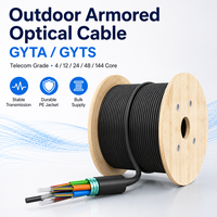 Cable Óptico Blindado OEM GYTA GYTS para Exteriores, Monomodo, Tubo Suelto, Línea de Fibra de 4, 12, 24, 48, 144 Núcleos para Proyectos de Telecomunicaciones