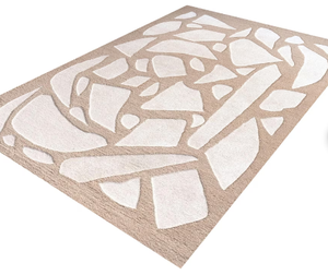 Handmade hand Tufted soft Wool Area <b>Rugs</b> <b>white</b> Abstract Pattern Customizable Size and Color for Exercise living room office - Product Image 3