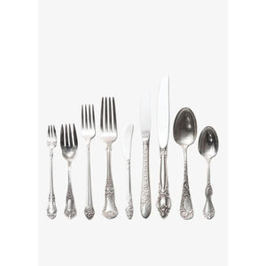 Vente en gros d'usine vente directe élégante de couverts royaux réutilisables en acier inoxydable poignée d'extrémité or et argent pour table à manger - Product Image 3