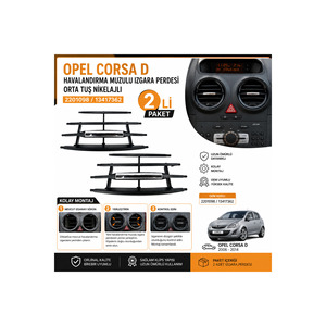 Rejillas de Ventilación y Cubiertas para Ventilación de Coche Vauxhall Corsa D, Paquete de 2, Acabado Níquel Medio, Producto Potente - Product Image 1