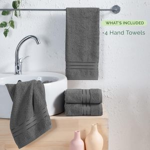 Turkish Jacquard Luxury <b>Bath</b> <b>Towel</b> <b>Set</b> Soft Plush Quick Dry Hand <b>Towels</b> Eco-Friendly 4-Piece <b>Set</b> for Bathroom or Beach - Product Image 2