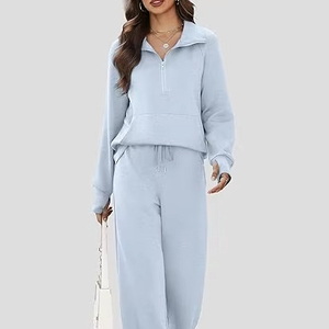 Conjunto Deportivo Casual de Dos Piezas para Mujer, Estampado, Ligero, para Invierno, Corte Regular, Ropa de Calle - Product Image 1