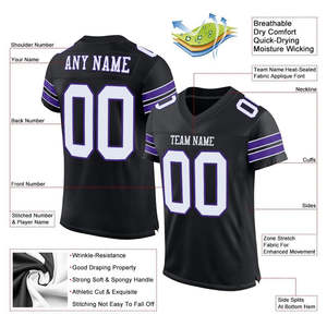 Camisetas de fútbol americano de alta calidad para hombres Venta caliente Sublimación Camiseta de fútbol americano Tarifa al por mayor OEM Transpirable - Product Image 3