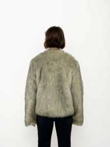 2025 nuevo diseño moderno de moda de talla grande esponjoso otoño cálido de moda Faux invierno señoras Negro Azul mujer abrigo chaqueta de piel para mujer - Product Image 2