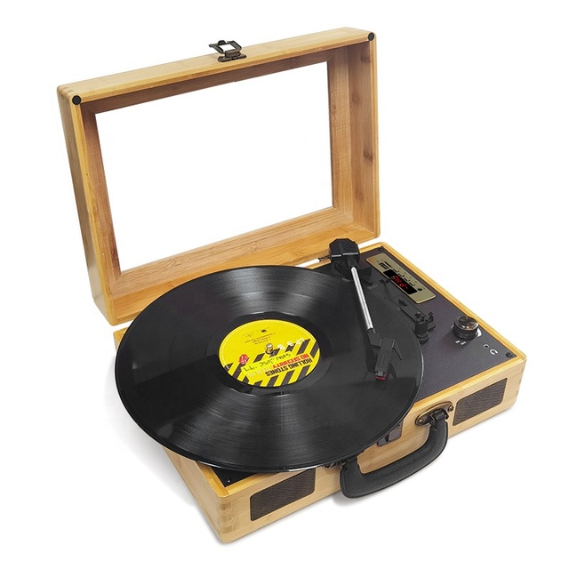 Turntable Record Player Classic Hi-fi Built-in Bluetooth Receiver & 2 Stereo Speakers Portable Retro Record Player