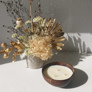 Vela de concha de coco, madera y mecha de algodón para decoración, velas de boda hechas a mano, varios olores hermosos listos para la exportación - Product Image 4