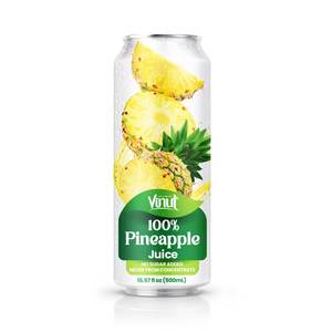 500ml Canette 100% Usine de jus d'ananas Marque OEM Haute qualité Sans sucres ajoutés Jamais à partir de concentré - Product Image 1