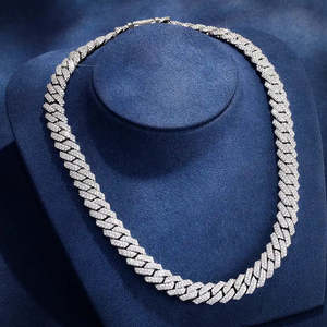 Collier chaîne de luxe VVS1 Clarity Moissanite 20mm - Product Image 1