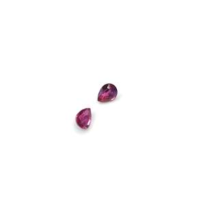 Paires de pierres précieuses naturelles non chauffées de qualité AAA, rubis en forme de poire, 2,71 carats, pierres lâches, taille émeraude, facettées, 8 mm de hauteur, couleurs rouge et bleu - Product Image 4