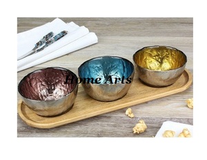Serveur à noix en aluminium et verre avec plateau, qualité supérieure, couleur or, pour fournisseur en gros - Product Image 6