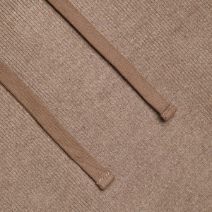 Vente en gros de sweat-shirts à capuche en tricot côtelé pour femmes, pull doublé en laine/viscose, vêtements de détente, coupe ample, décontracté, badge OEM, approvisionnement en vrac - Product Image 6