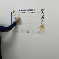 Réutilisable 1 effaçable à sec calendrier d'entraînement planificateur de Fitness tableau électrostatique Durable polystyrène matériel tableau blanc Surface statique