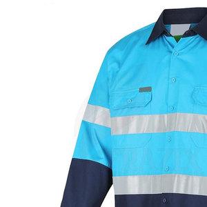 Hommes légers chemise de travail à manches longues chemise de travail à manches longues polyester fait chemise de travail à manches longues - Product Image 4