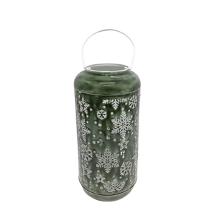 Lanterne ronde décorative de noël en fer avec poignée lanterne en rotin de couleur céramique rouge pour mariage et décoration de Table - Product Image 4